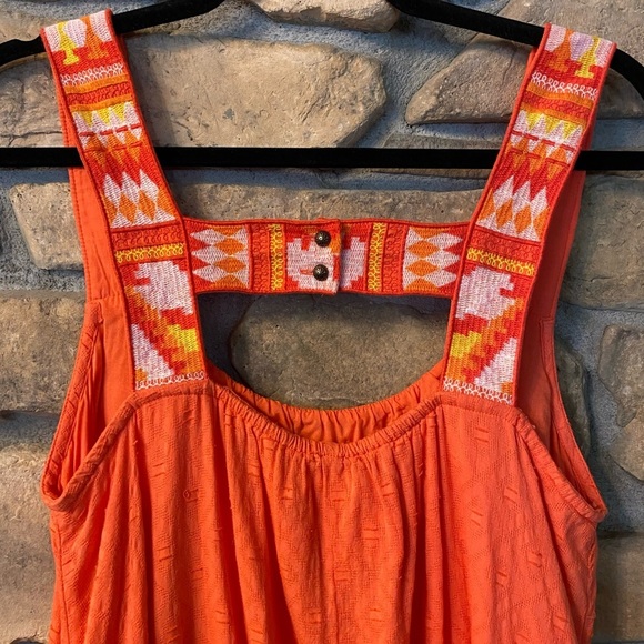 Anthropologie Orange Sleeveless Mini Dress New without tag size XS cotton pocket - Picture 9 of 12